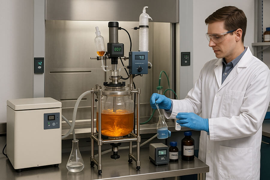 lab reactor jacketed glass vessel for chemical reactions