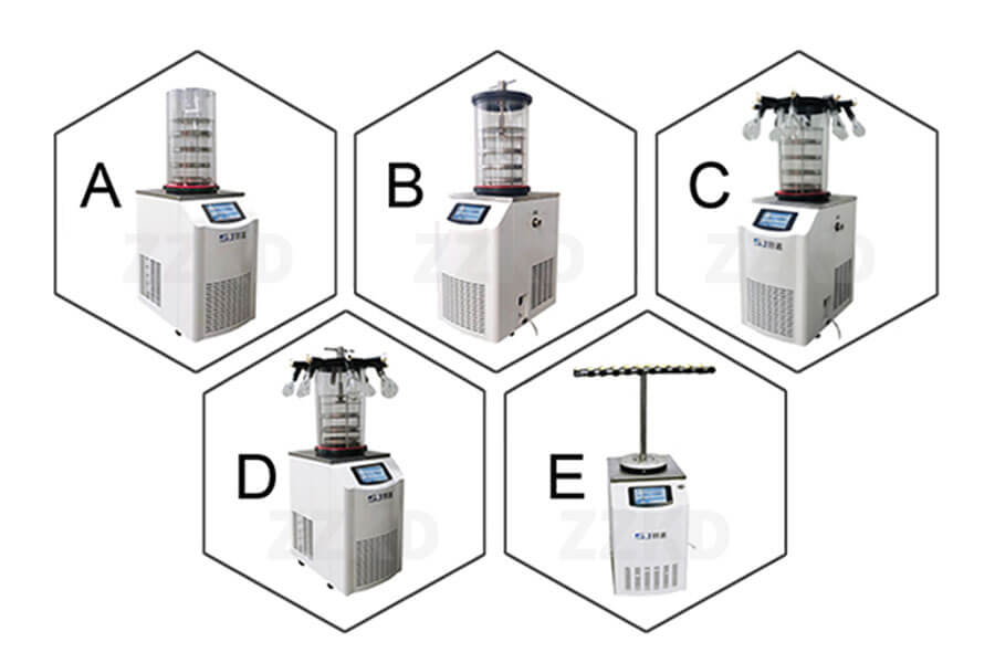 Side-by-side comparison of different benchtop freeze dryer models