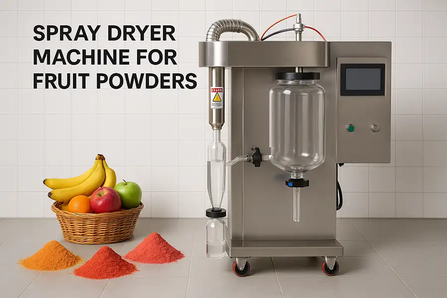 Spray dryer machine for fruit powders