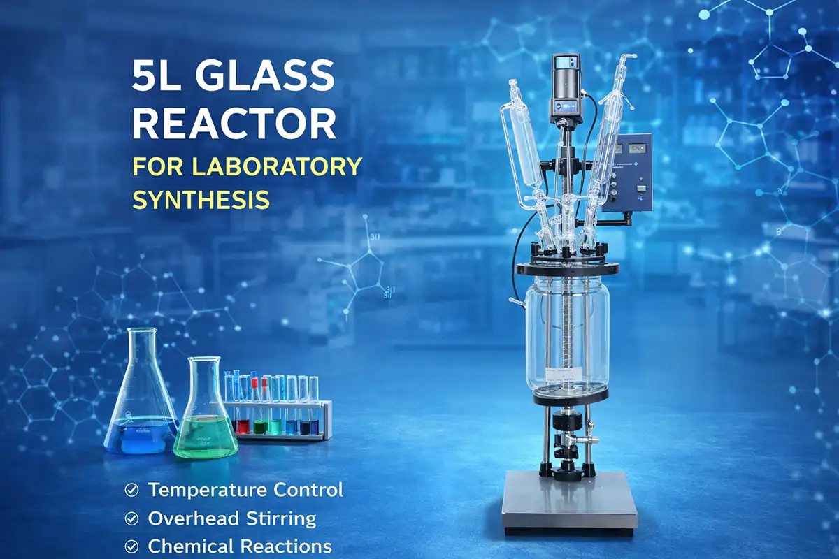 5l glass reactor for laboratory synthesis