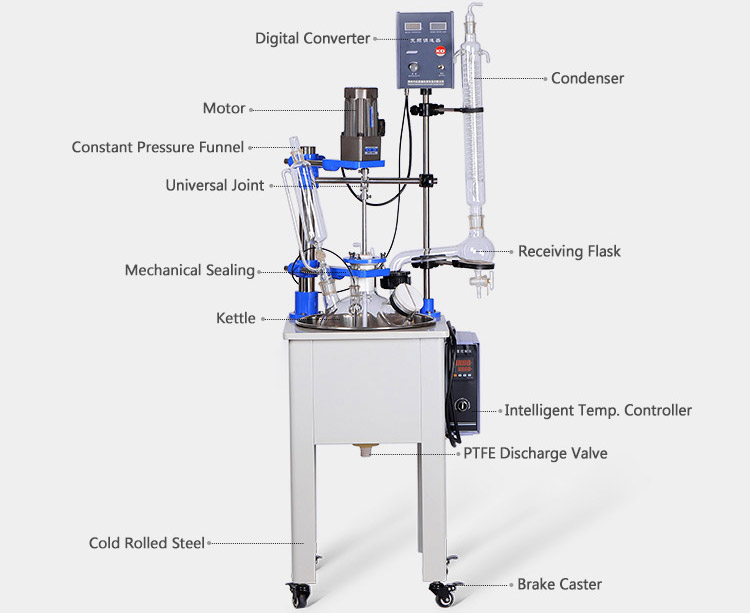 Lab scale glass reactor