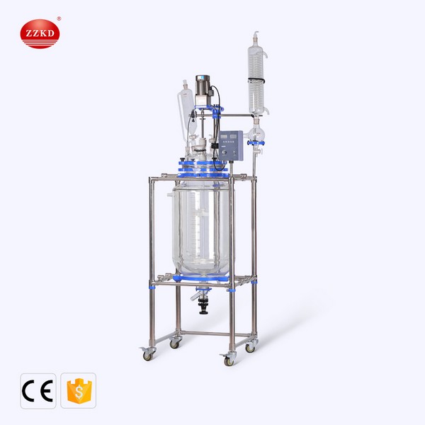 100L pilot plant jacket glass reactor 