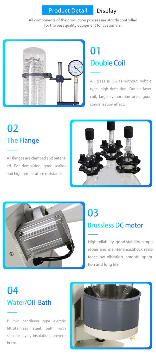 20l rotary evaporator control detail display