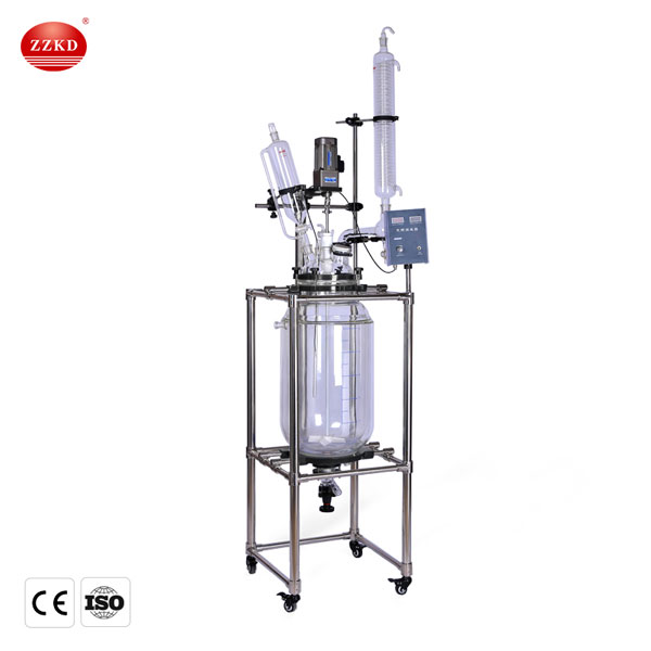 50l double layer glass bath reactor