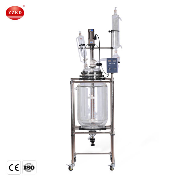100l jacketed glass reactor vessel