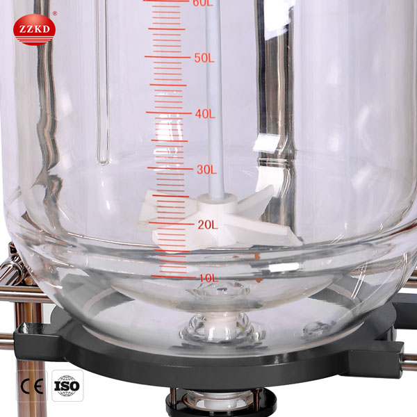 jacketed glass reactor vessel detail