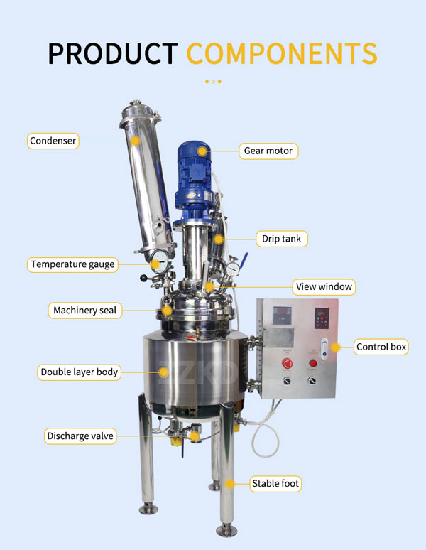 stainless steel jacketed reactor components