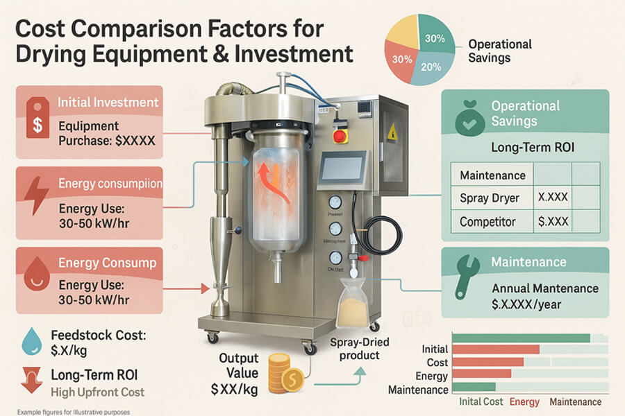 cost comparison factors for drying equipment and investment