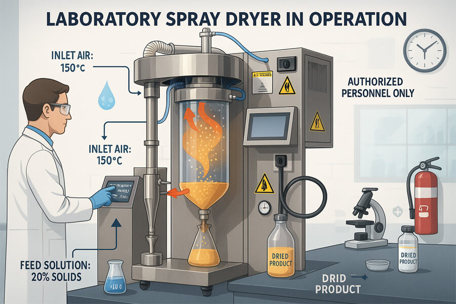 laboratory spray dryer in use at Zhengzhou Keda facility