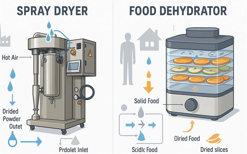 spray dryer vs food dehydrator comparison