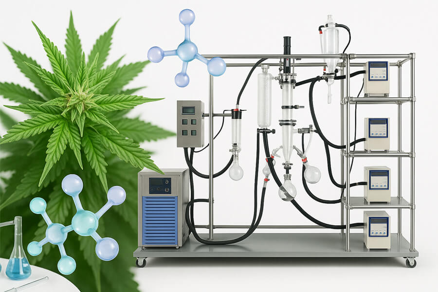 Importance of Cannabinoid Extraction cannabis plant close up with molecules