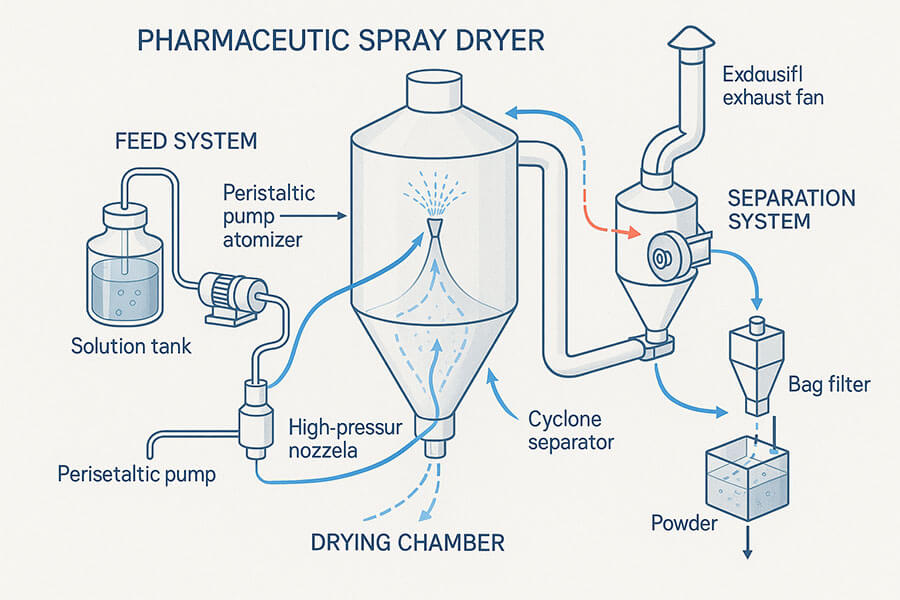 pharmaceutical spray dryer equipment diagram
