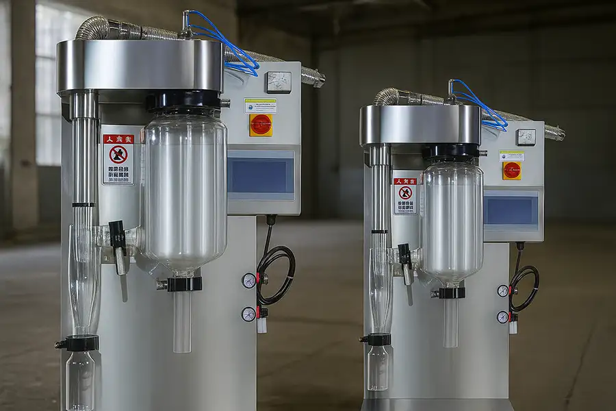 spray drying machine in operation