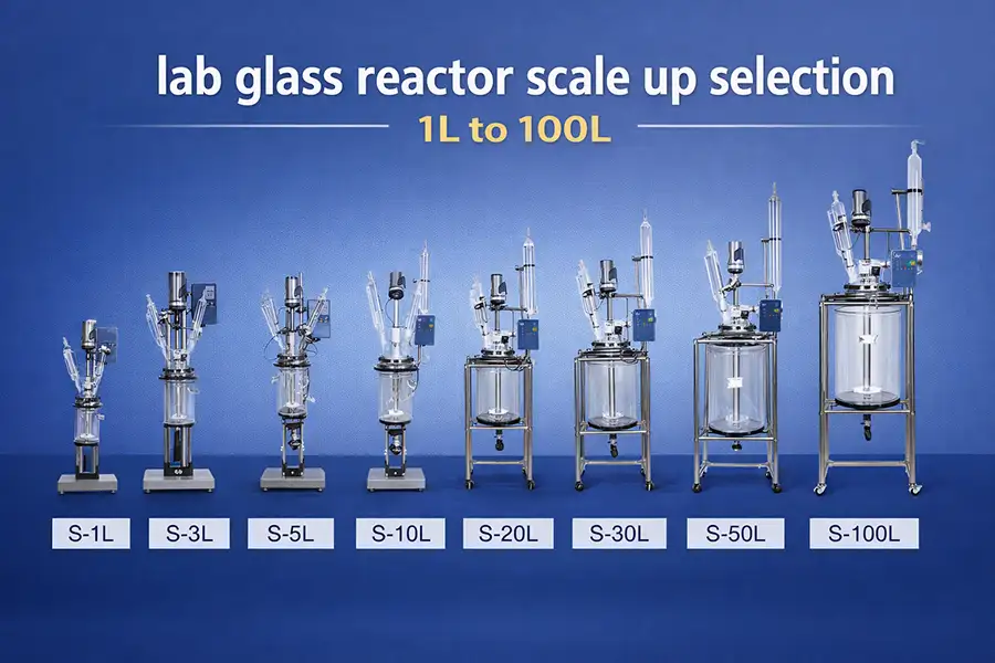 lab glass reactor scale up selection 1L to 100L