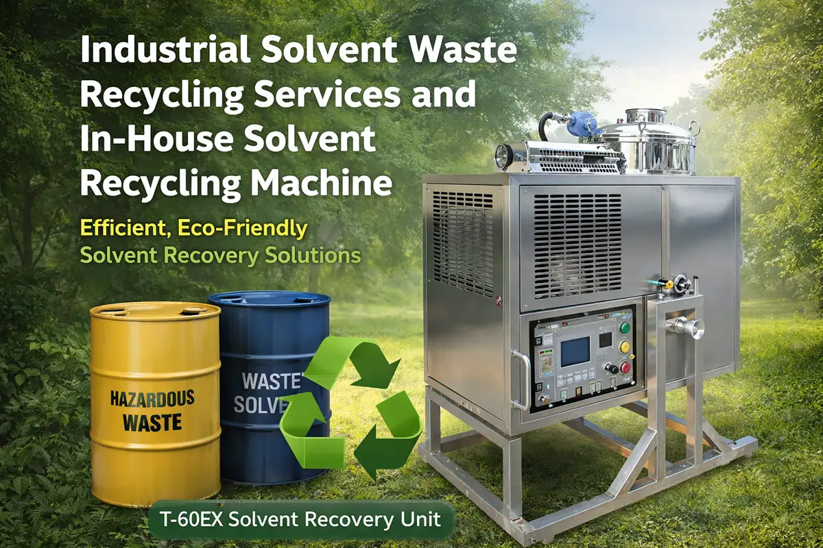 industrial solvent waste recycling services and in house recycling machine