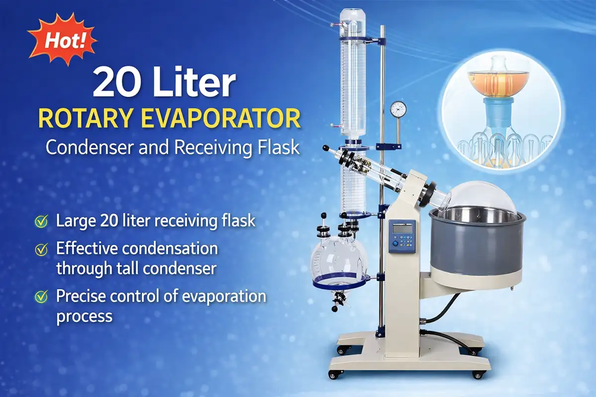 20 liter rotary evaporator condenser and receiver