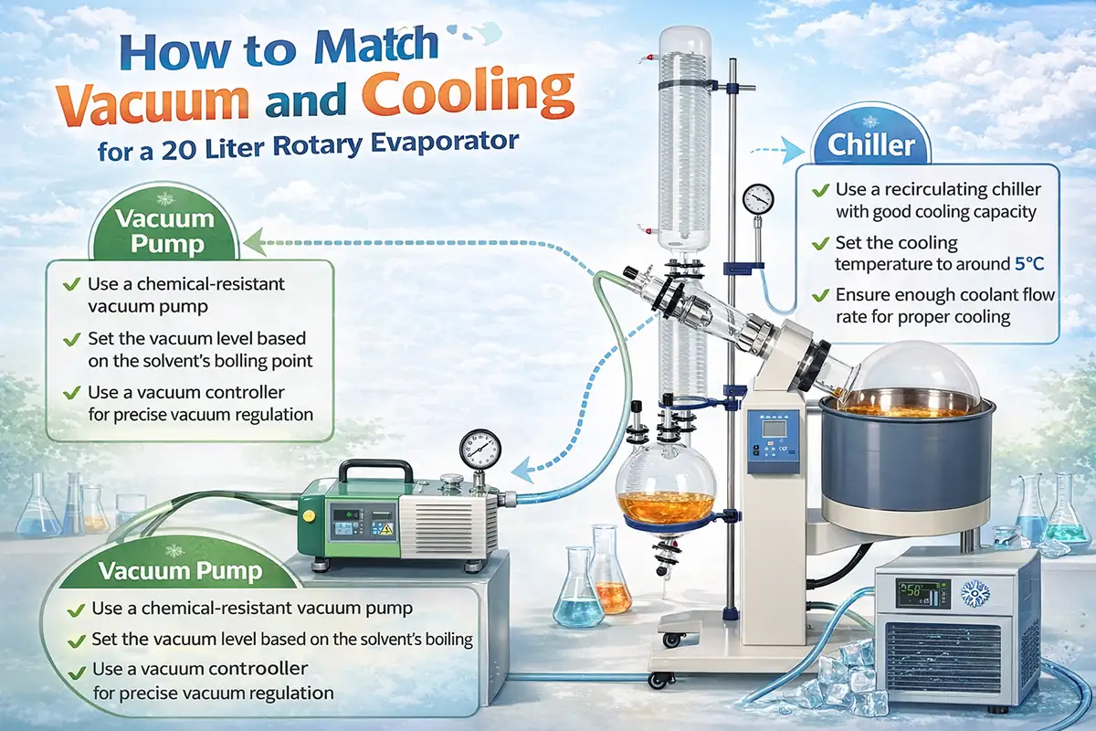 vacuum pump and chiller matching for 20 liter rotary evaporator
