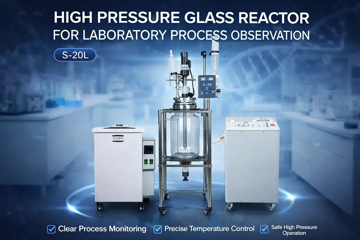 high pressure glass reactor for laboratory process observation