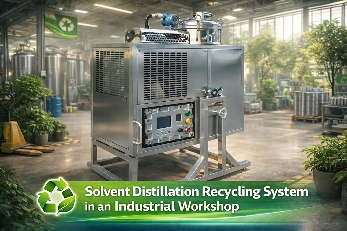 industrial solvent distillation recycling system