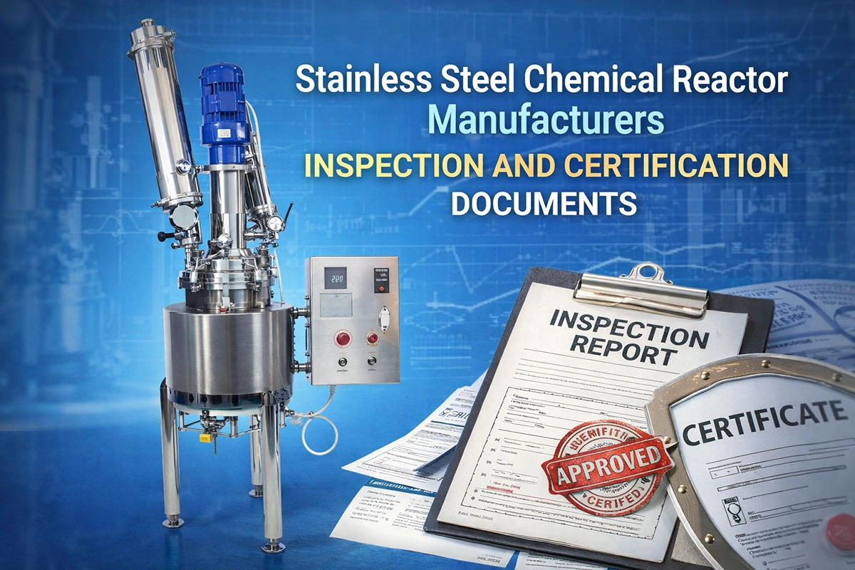 stainless steel chemical reactor manufacturers inspection and certification documents stainless steel chemical reactor manufacturers inspection and certification documents