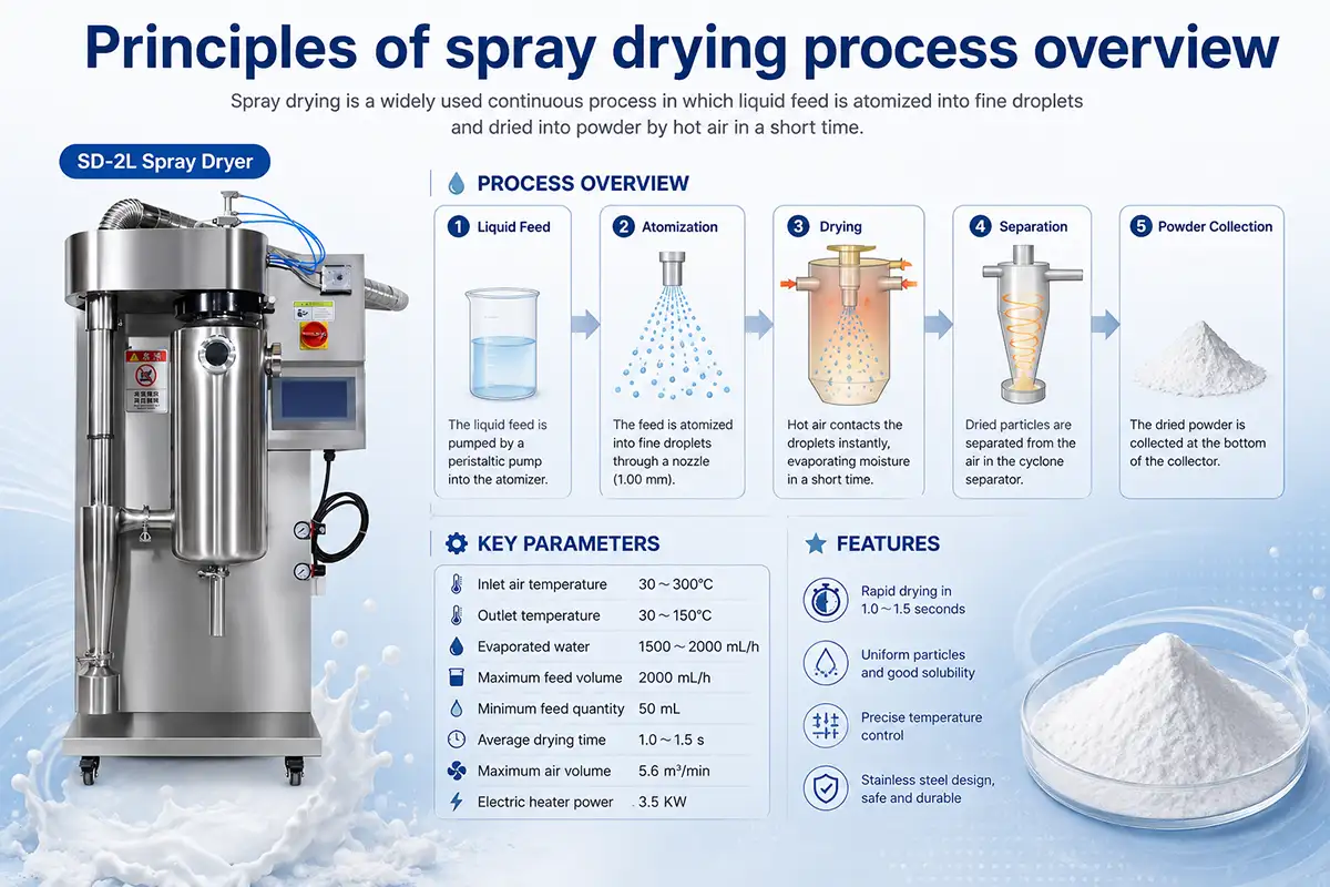 principles of spray drying machine process diagram