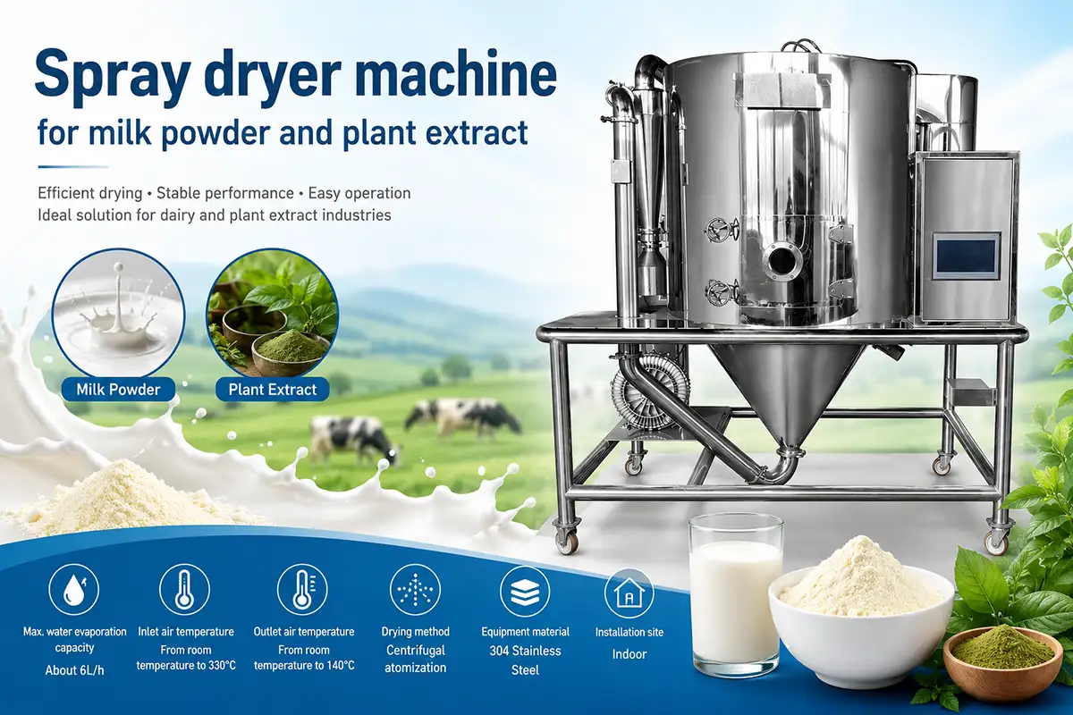 spray dryer machine for milk powder and plant extract