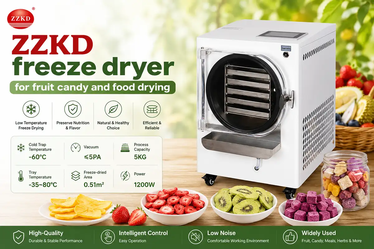 ZZKD freeze dryer for fruit candy and food drying ZZKD freeze dryer worth it for fruit candy and food drying