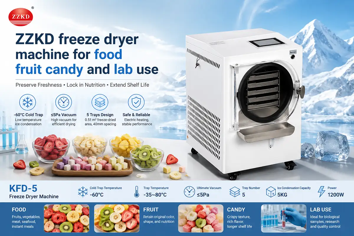 ZZKD freeze dryer machine for food fruit candy and lab use ZZKD freeze dryer machine for food fruit candy and lab use