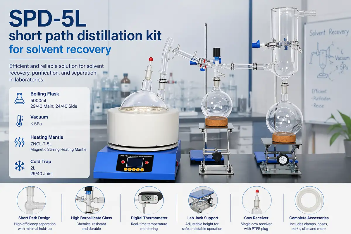 ZZKD SPD-5L short path distillation kit for solvent recovery ZZKD SPD-5L short path distillation kit for solvent recovery