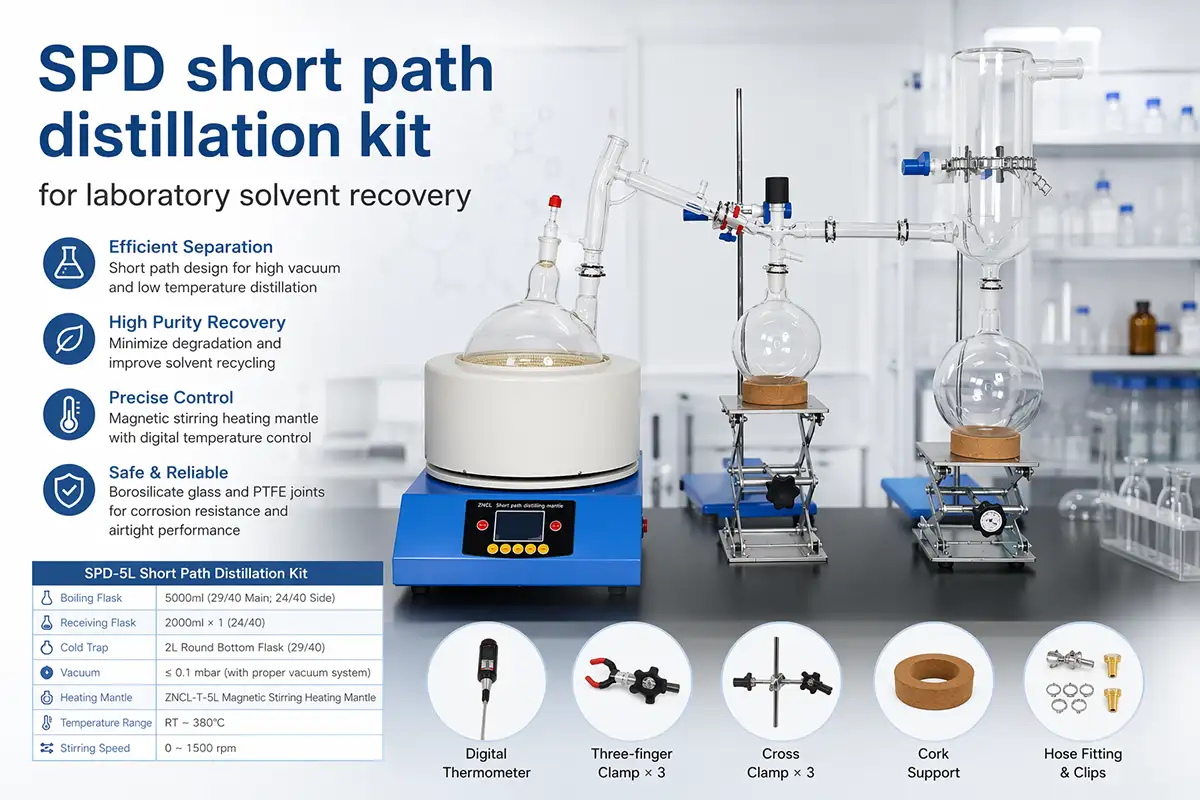 ZZKD SPD short path distillation kit for laboratory solvent recovery