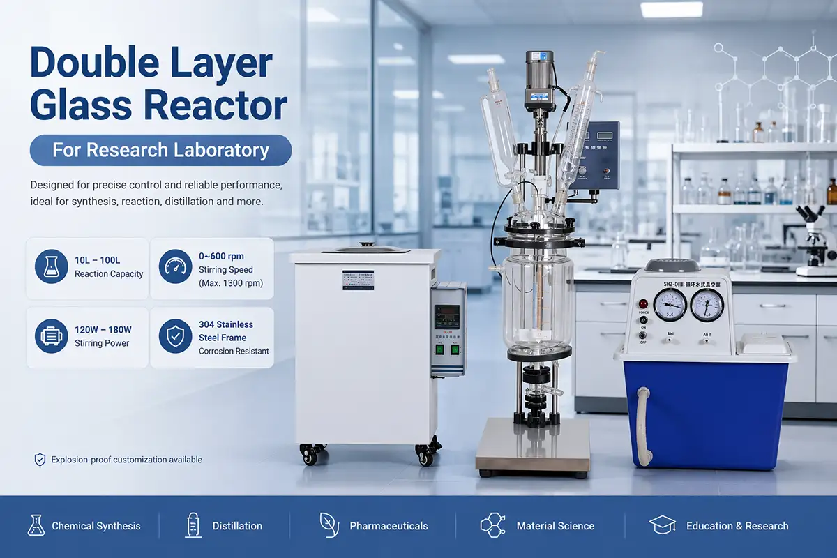 ZZKD double layer glass reactor for research laboratory