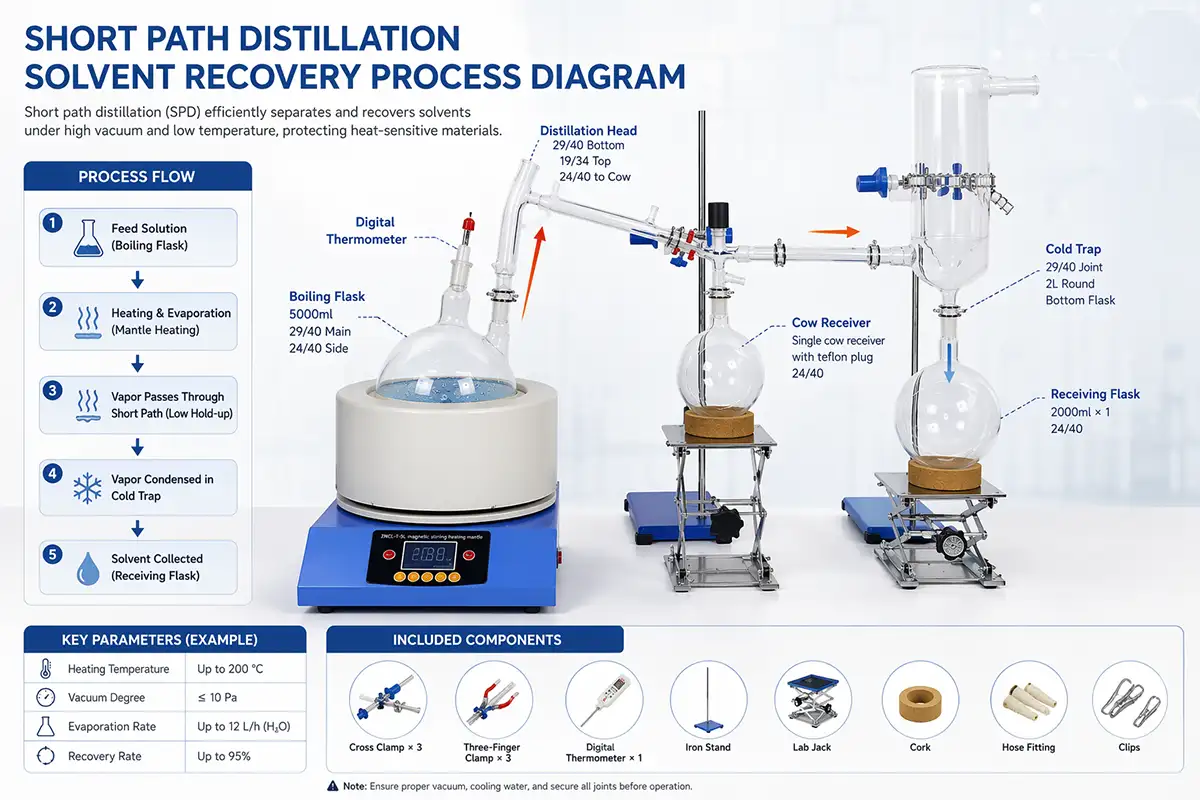 short path distillation solvent recovery process short path distillation solvent recovery process diagram