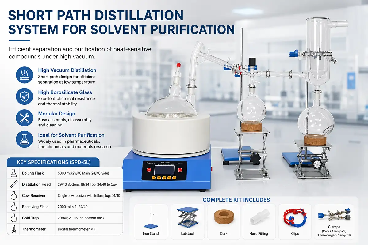 ZZKD short path distillation system for solvent purification ZZKD short path distillation system for solvent purification