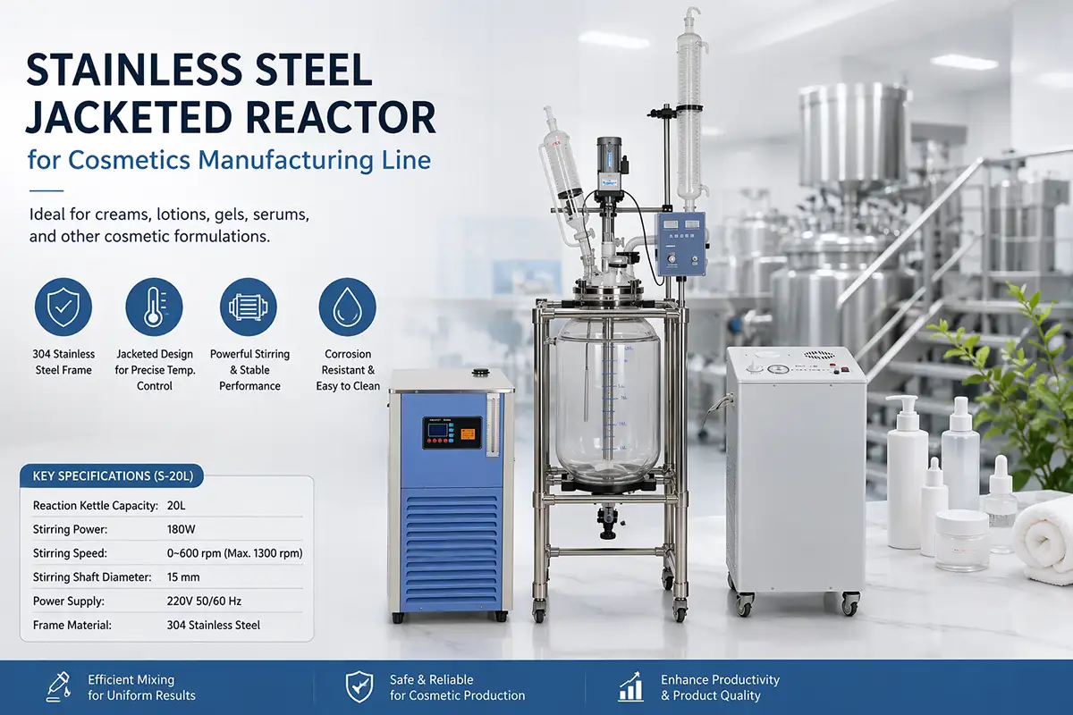 ZZKD stainless steel jacketed reactor for cosmetics manufacturing line