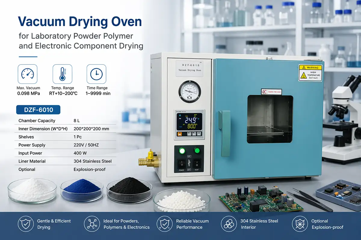 ZZKD vacuum drying oven for laboratory powder polymer and electronic component drying