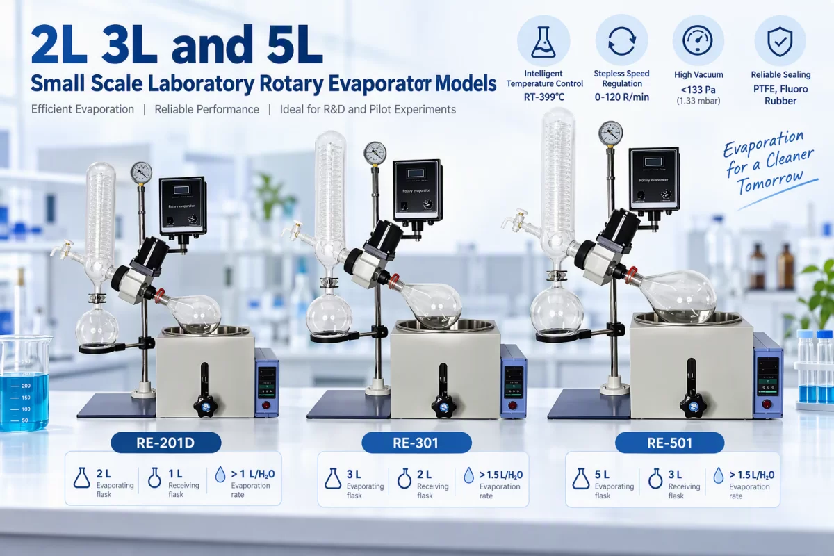 2L 3L and 5L small scale laboratory rotary evaporator models