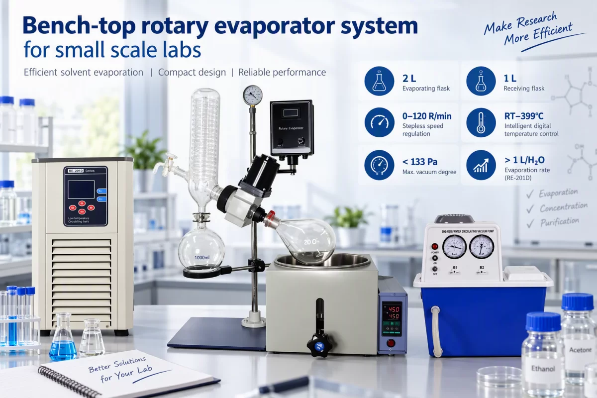 Bench-top rotary evaporator system for small scale labs