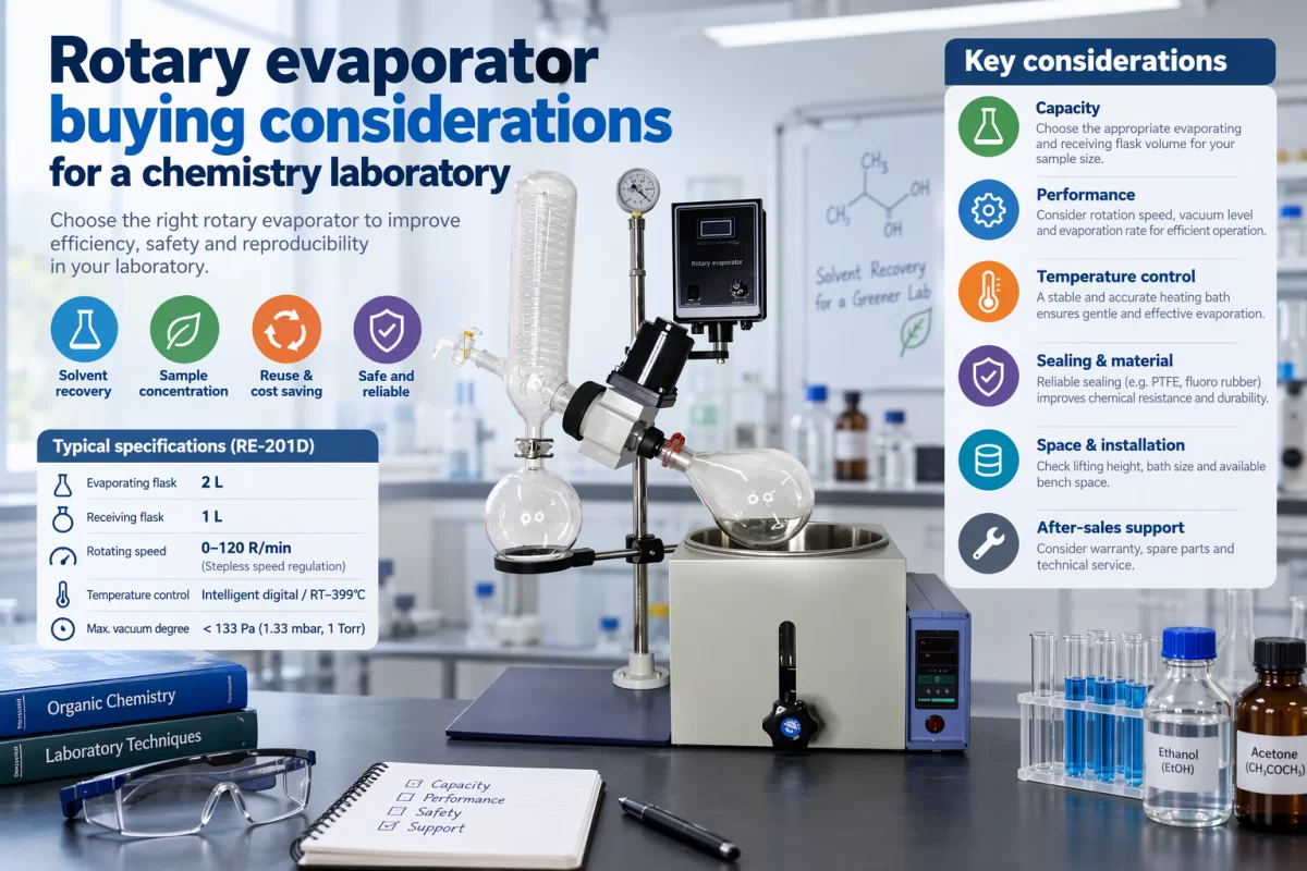Laboratory rotary evaporator purchasing overview Rotary evaporator buying considerations for a chemistry laboratory