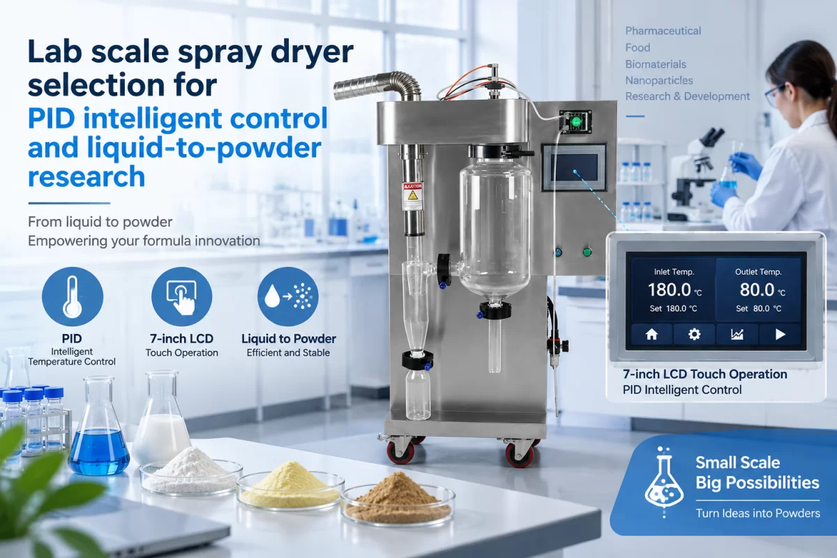 Laboratory spray dryer selection overview Lab scale spray dryer selection for PID intelligent control and liquid-to-powder research